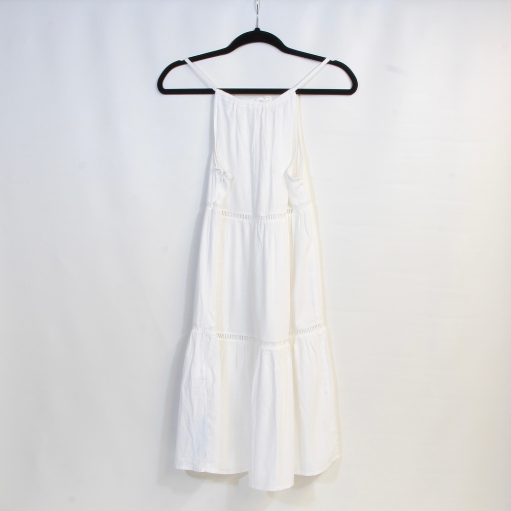 Cupshe Marley White Sleeveless High Neck Swimsuit Coverup Dress